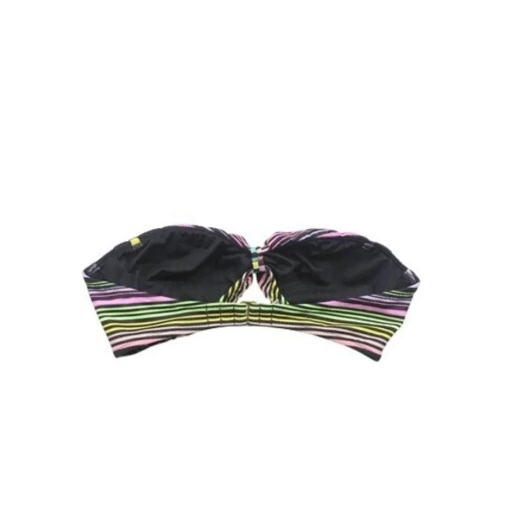 Victoria's Secret Swim Multicolored Striped Strapless Padded Bikini Top Small‎